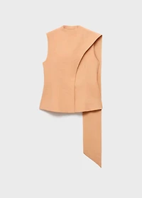 Asymmetrical foulard top