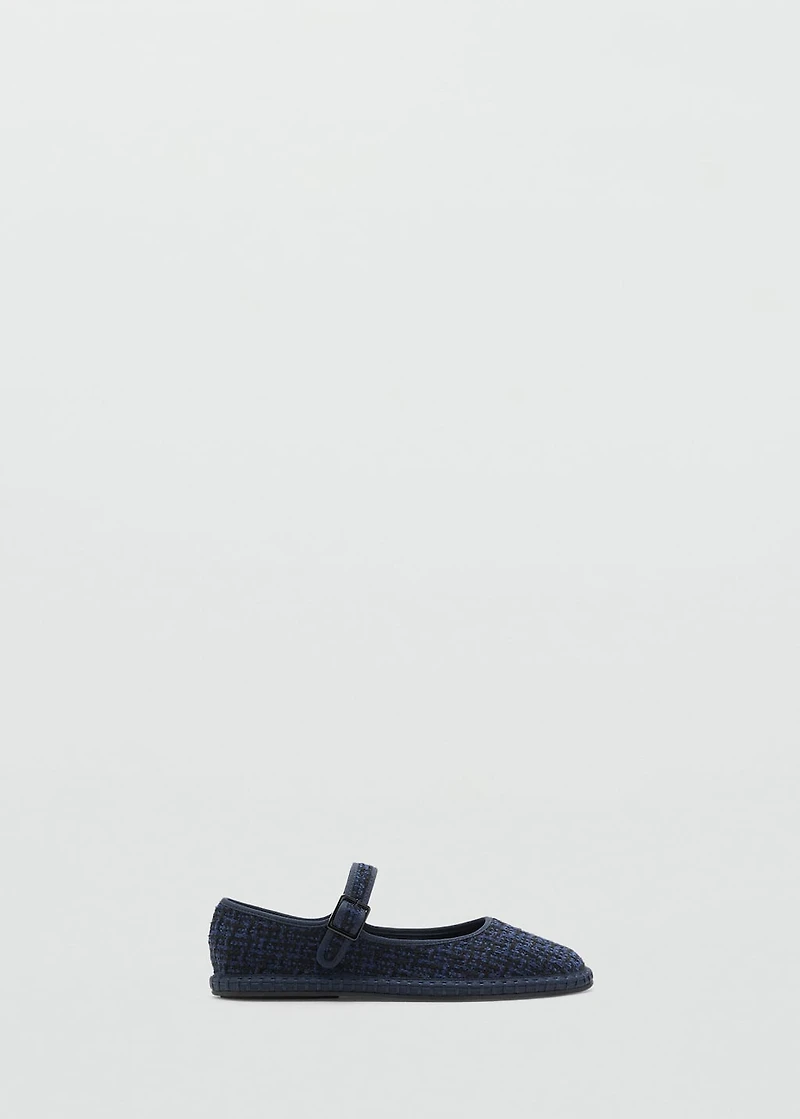 Tweed ballet flats