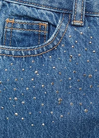 Culotte jeans with rhinestones