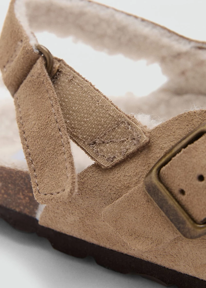 Sheepskin clogs with fur-effect lining