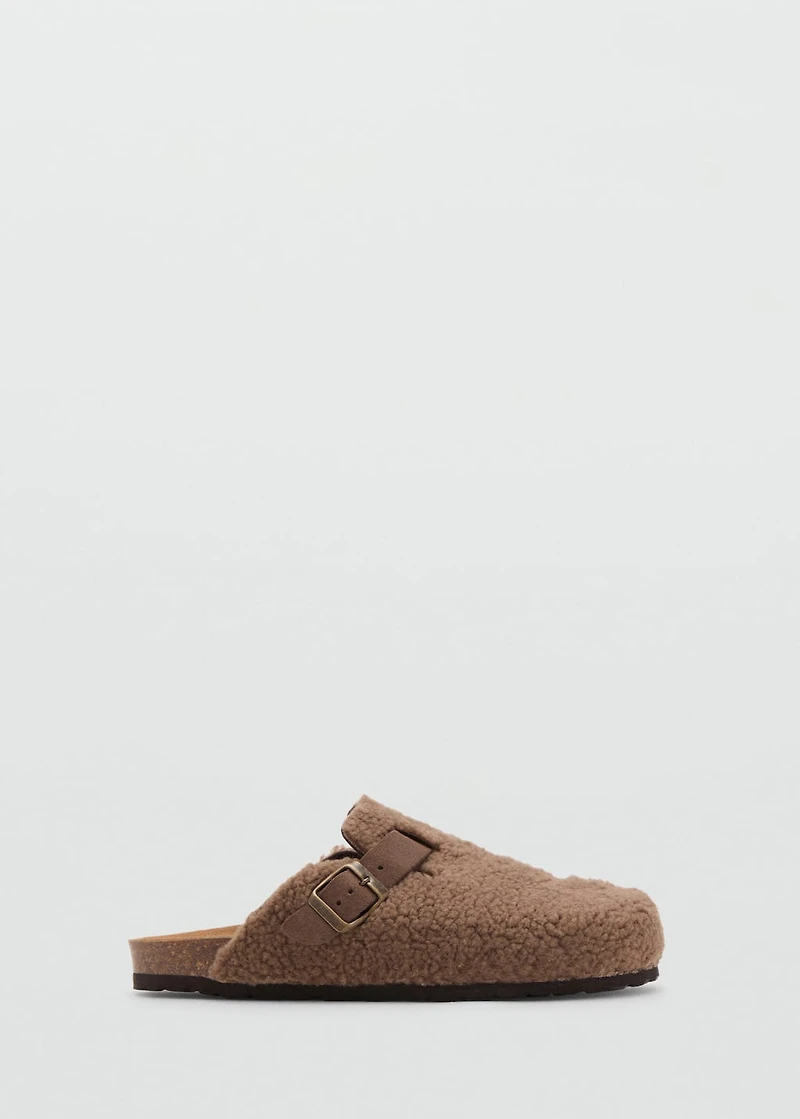 Shearling-effect clogs