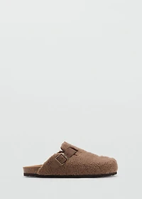 Shearling-effect clogs