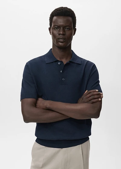 Cotton knitted polo shirt