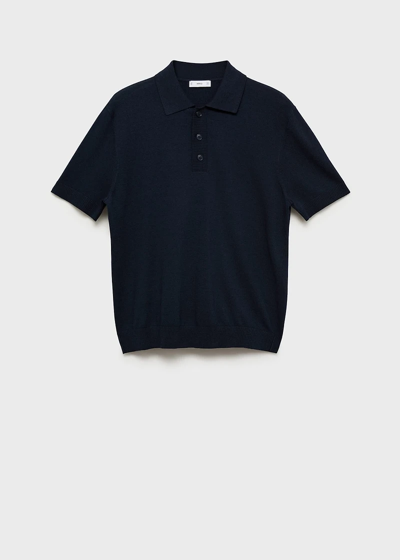 Cotton knitted polo shirt