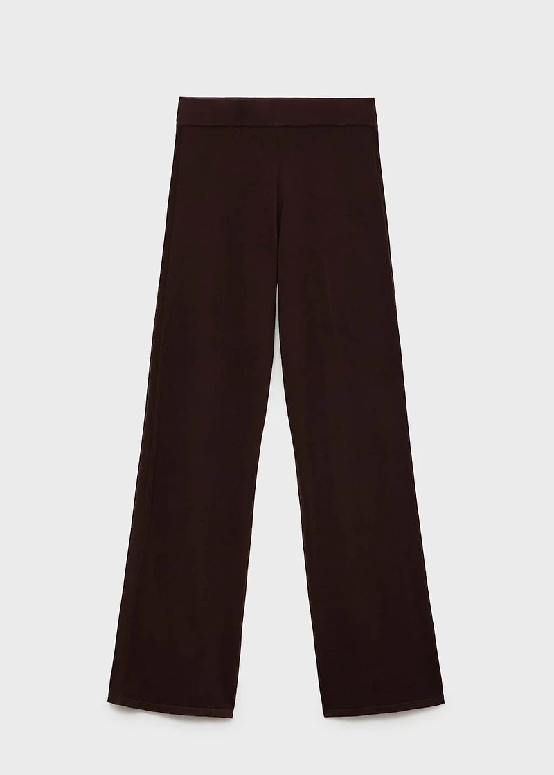 Fine-knit wide-leg pants