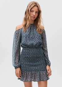 Floral dress with cut-out