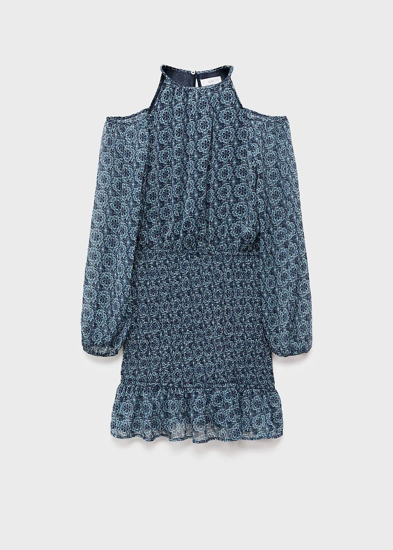 Floral dress with cut-out