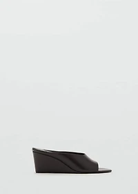 Leather wedge sandals