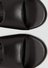Leather wedge sandals