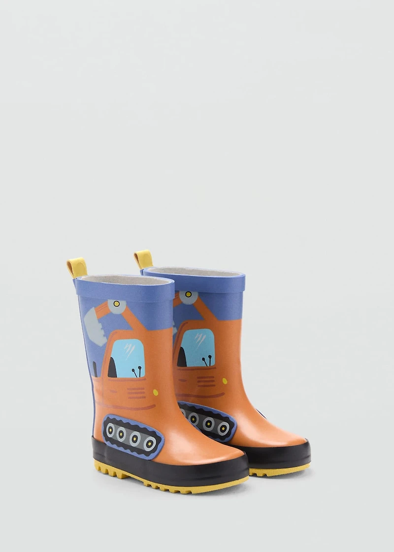 Wellington boots with drawing