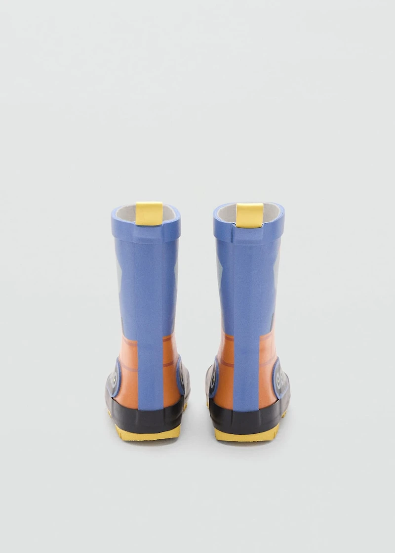 Wellington boots with drawing