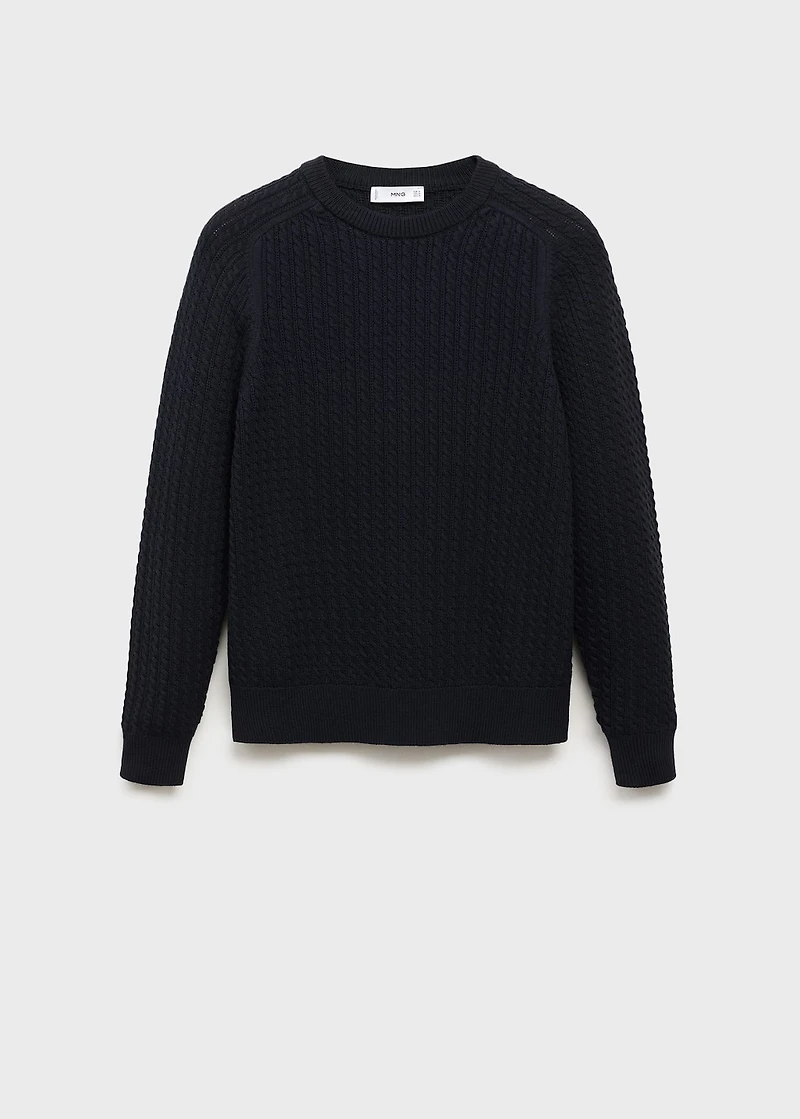 100% cotton braided sweater