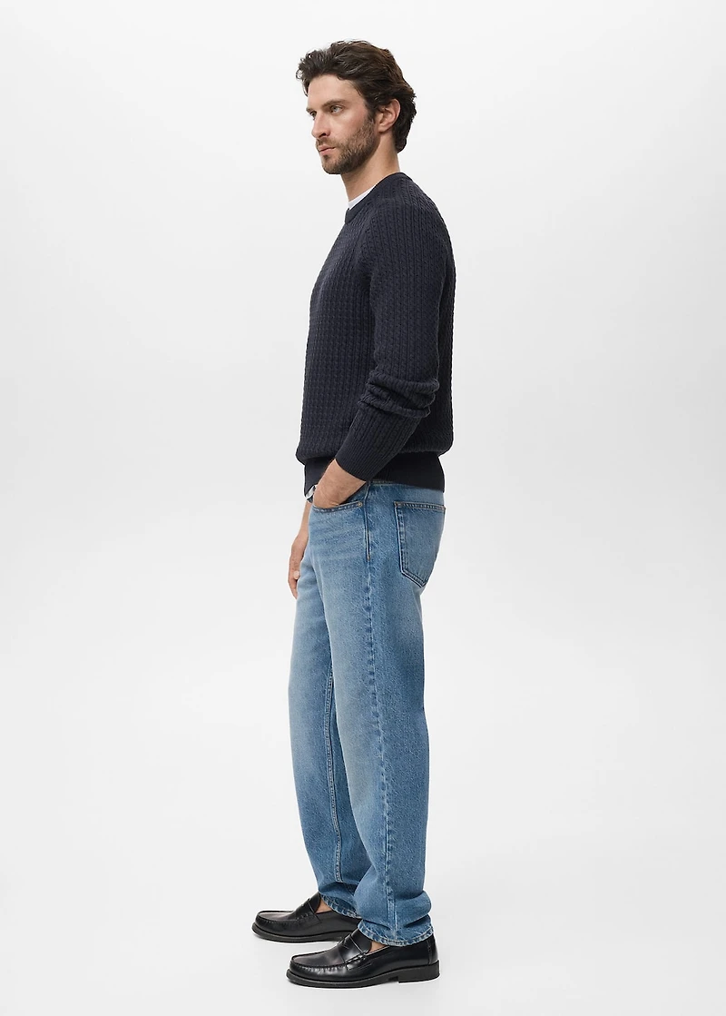 100% cotton braided sweater