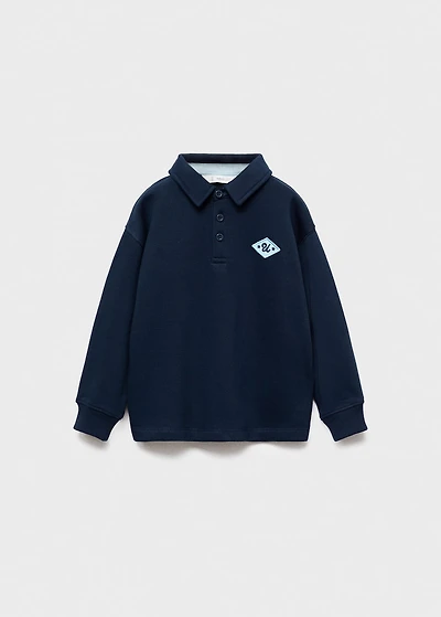 100% cotton polo-style sweatshirt