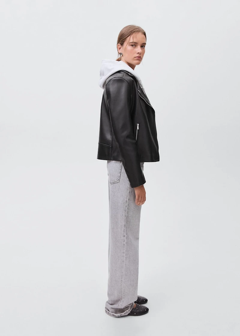 Leather-effect biker jacket