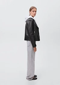 Leather-effect biker jacket