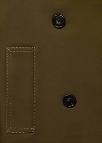 Oversized short double-breasted trench coat