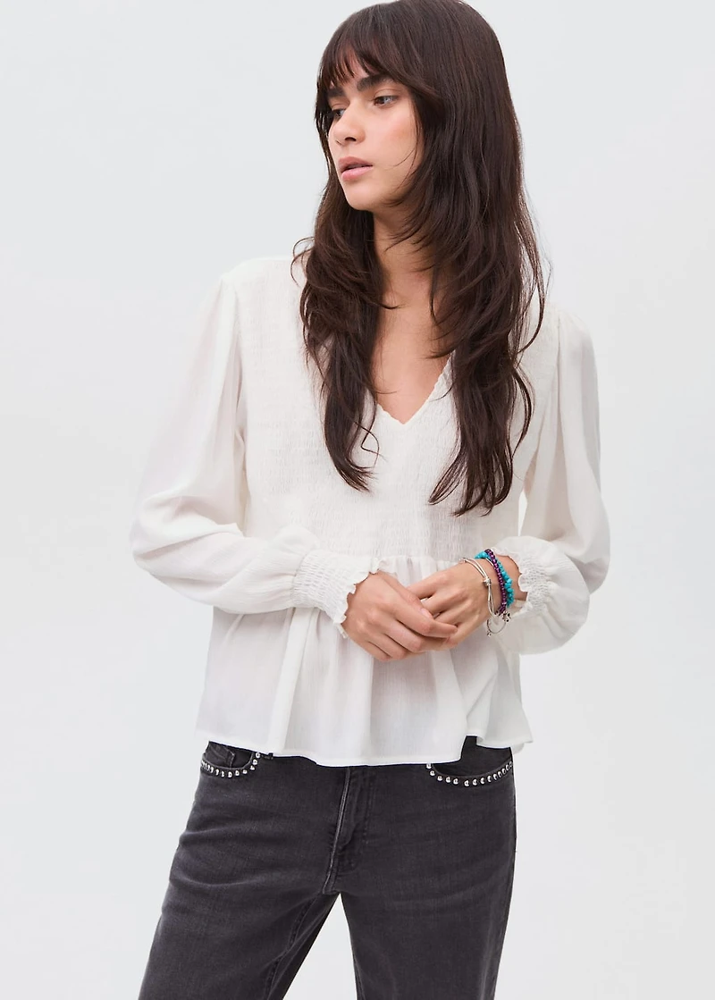 Ruched flowing blouse