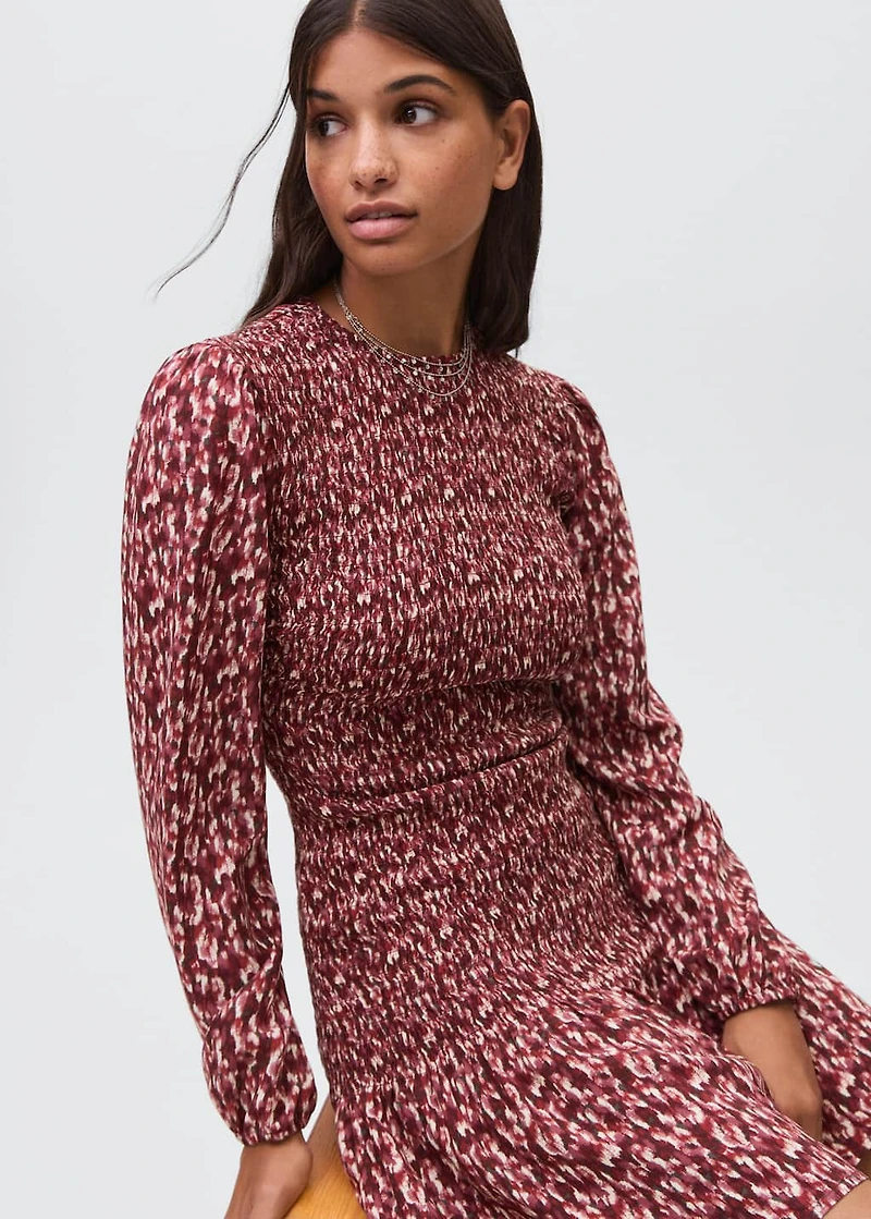 Printed ruffle dress
