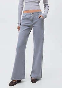 Wide leg jeans with studs