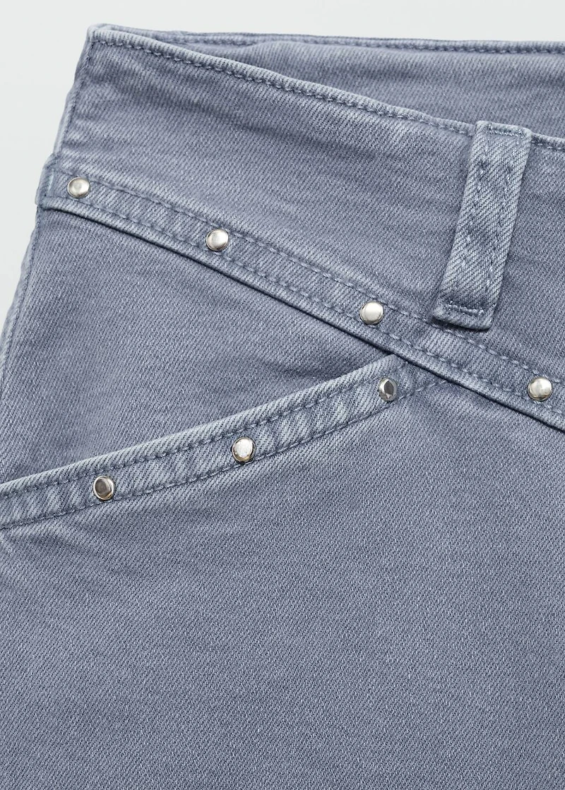 Wide leg jeans with studs