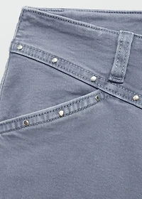 Wide leg jeans with studs