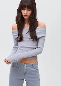 Wide leg jeans with studs