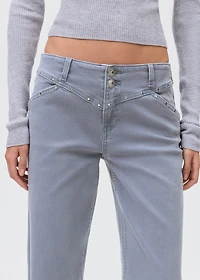 Wide leg jeans with studs