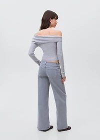 Wide leg jeans with studs