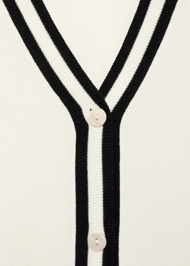 Cardigan with contrasting stripes