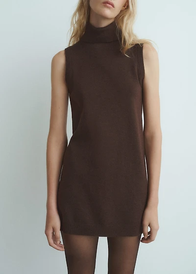 Knitted turtleneck dress