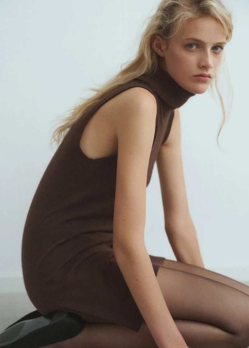 Knitted turtleneck dress