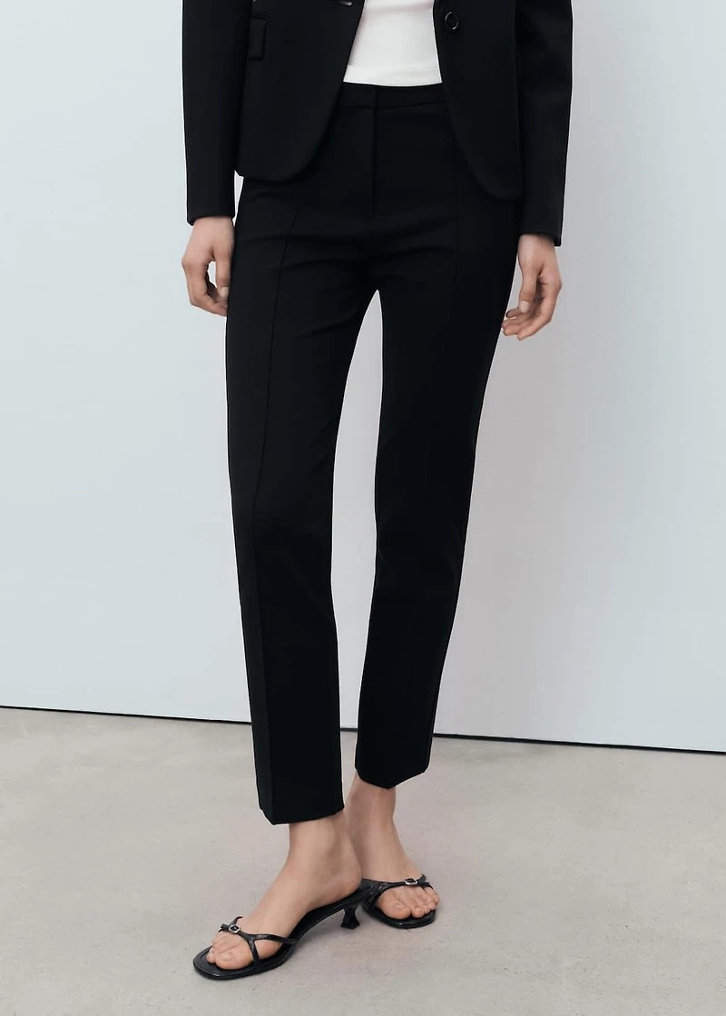 Straight mid-rise pants