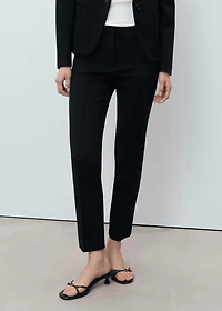 Straight mid-rise pants