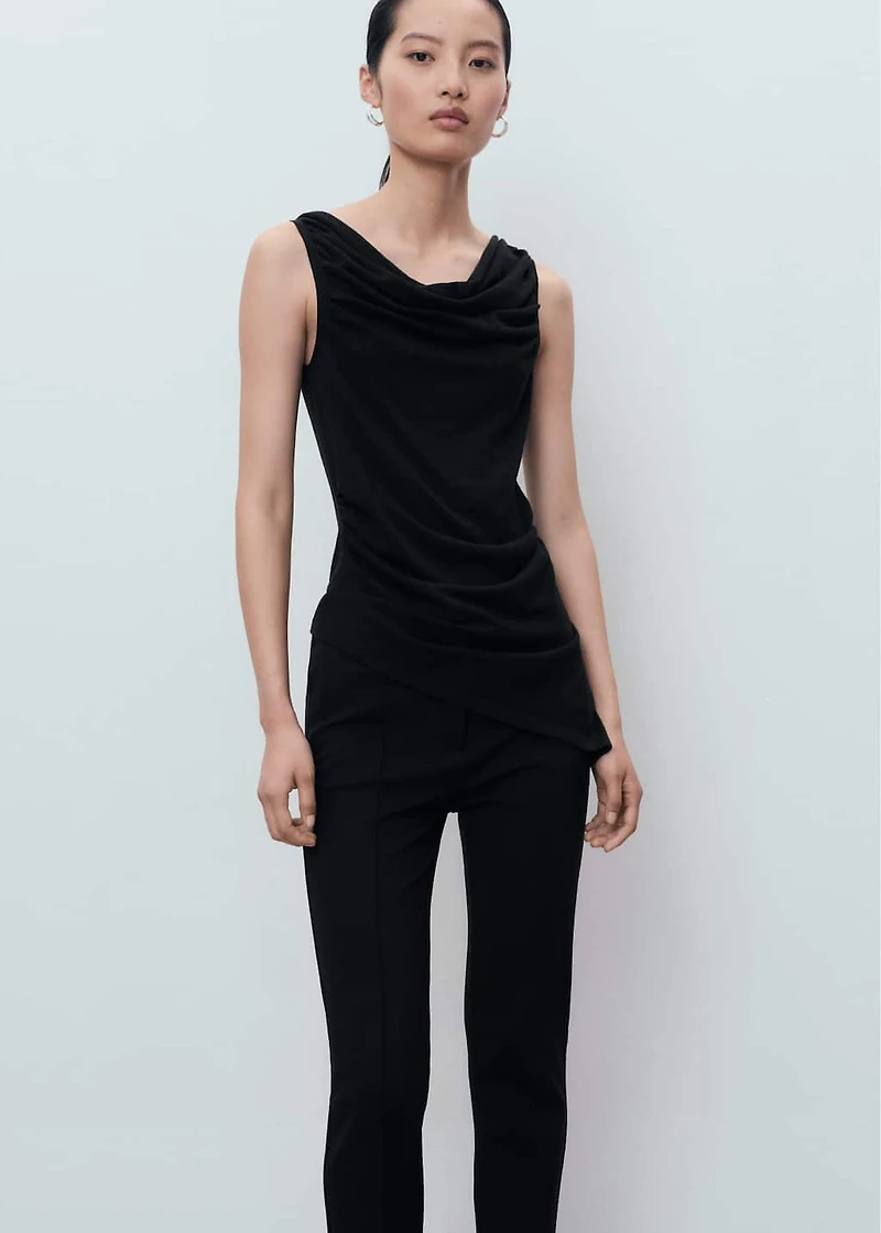 Straight mid-rise pants