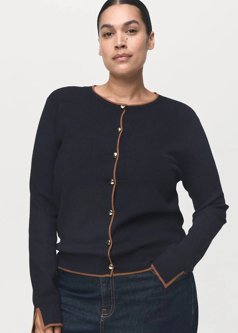 Cardigan with cuff opening