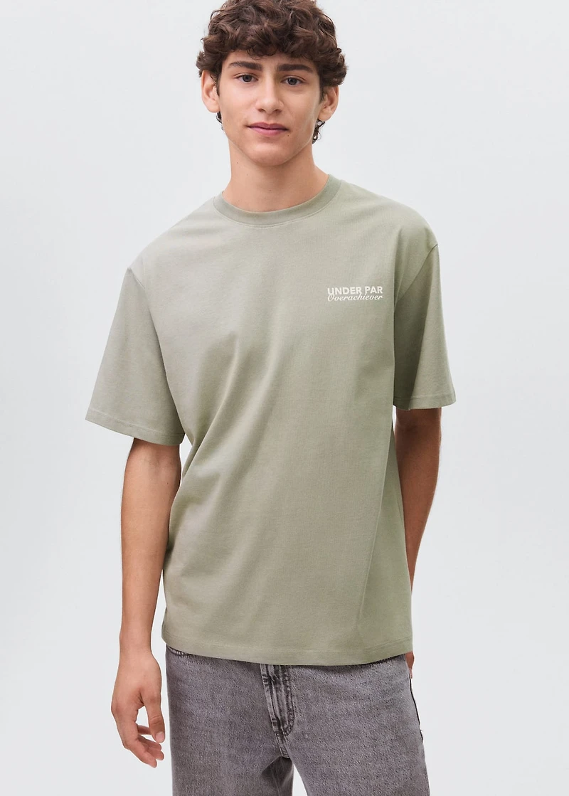 Printed cotton-blend t-shirt