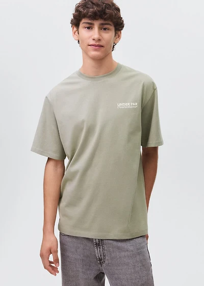 Printed cotton-blend t-shirt