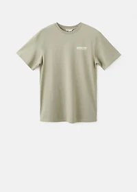 Printed cotton-blend t-shirt
