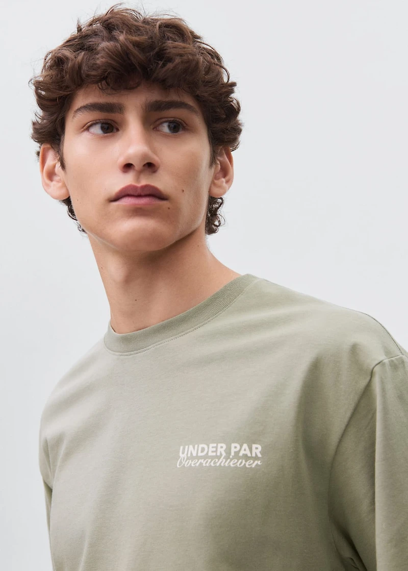 Printed cotton-blend t-shirt