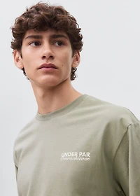 Printed cotton-blend t-shirt