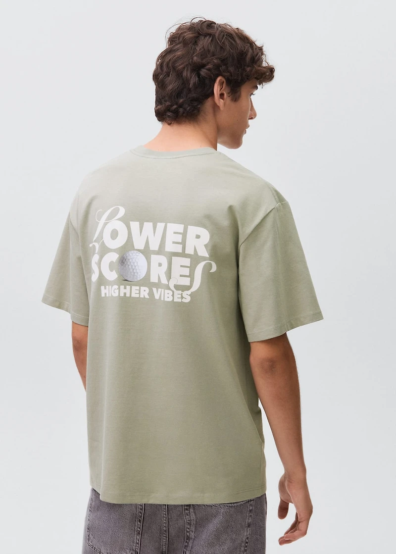 Printed cotton-blend t-shirt