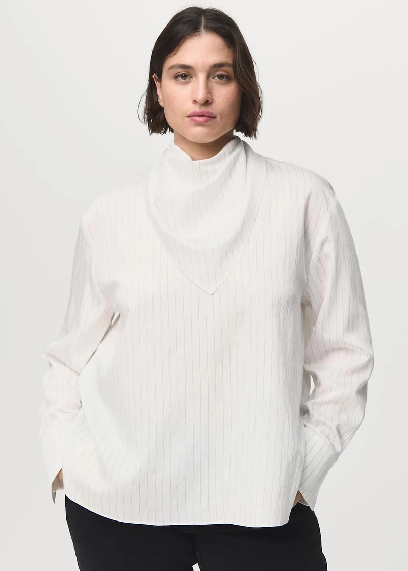 Striped blouse with handkerchief