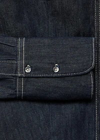 Denim shirt with seams