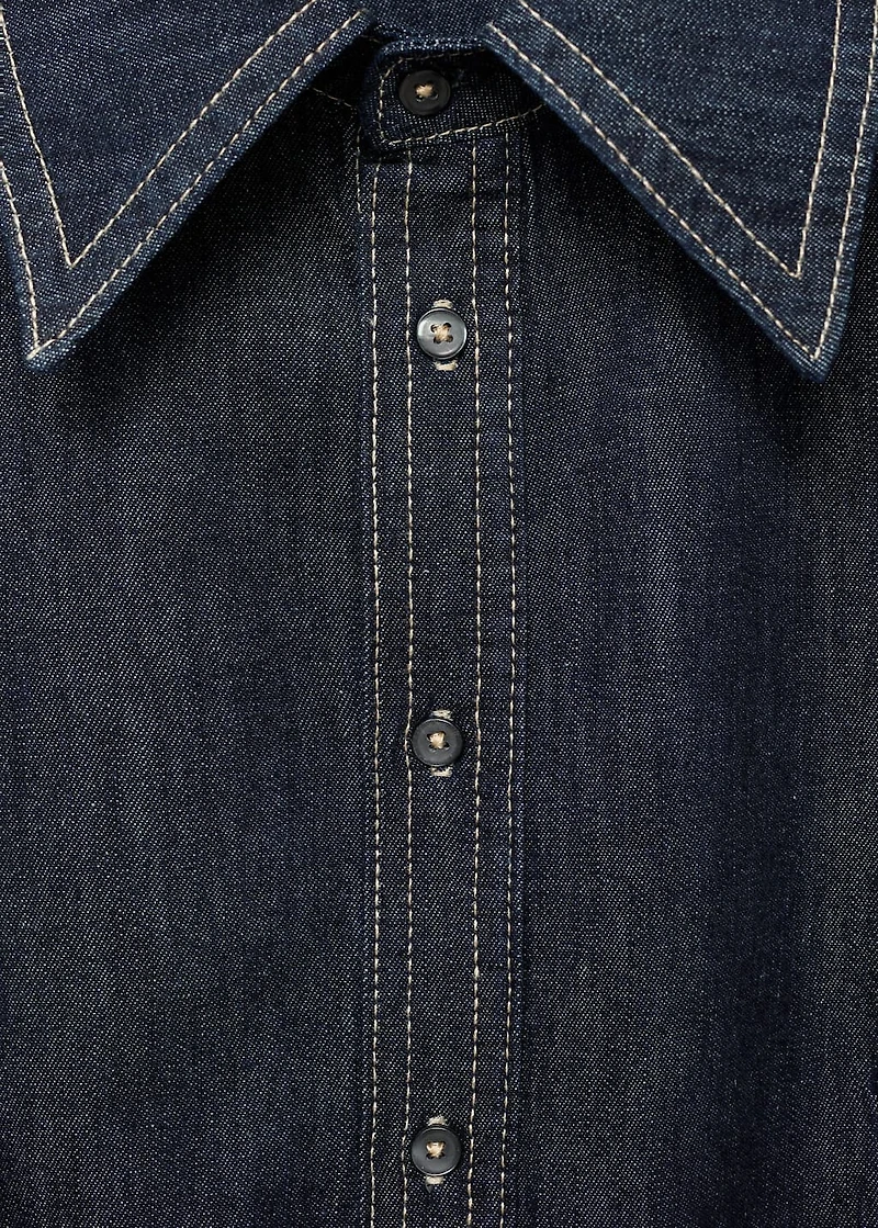 Denim shirt with seams