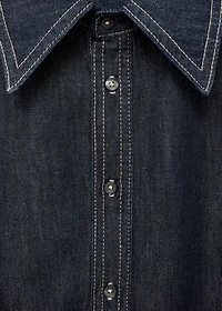 Denim shirt with seams