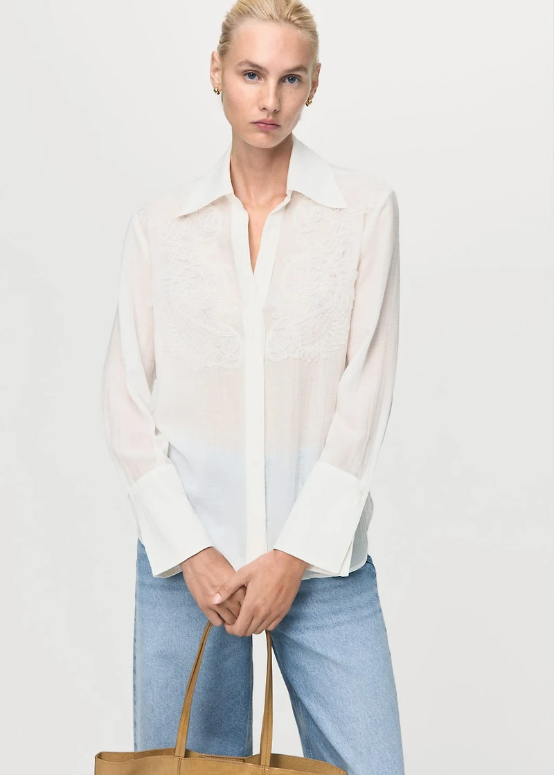 Lyocell shirt with patches
