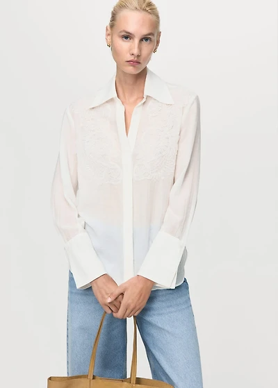 Lyocell shirt with patches