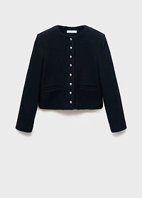Bouclé jacket with jewel buttons