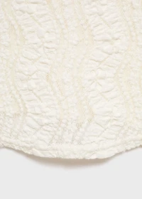 Openwork sweater with perkins collar